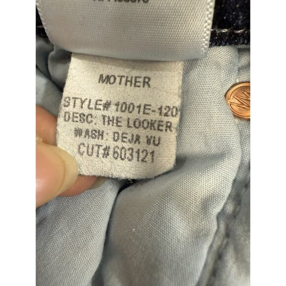 Mother Jeans Womens Size 27 Blue Denim The Looker in Deja Vu USA Made Skinny - Picture 12 of 15